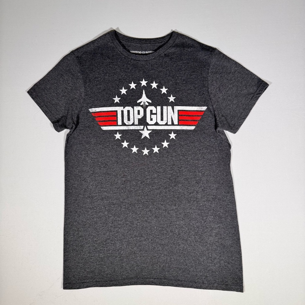 Top Gun - Fighter Pilot School Distressed Logo With Stars - T-Shirt Youth Small